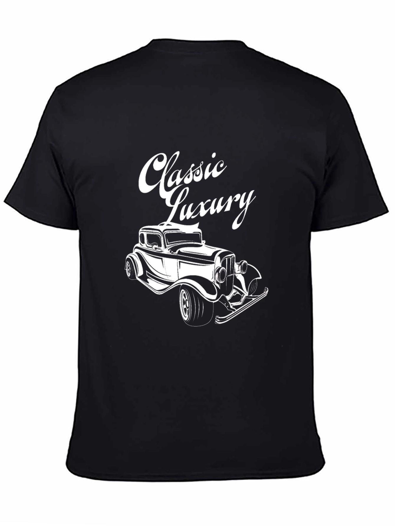 Classic Luxury Car Graphic T-Shirt - Stylish Black Tee
