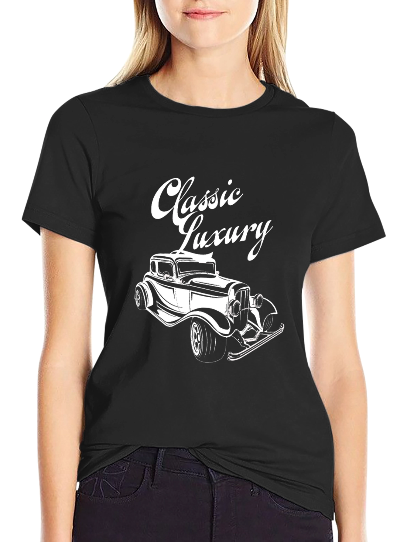Classic Luxury Car Graphic T-Shirt - Stylish Black Tee