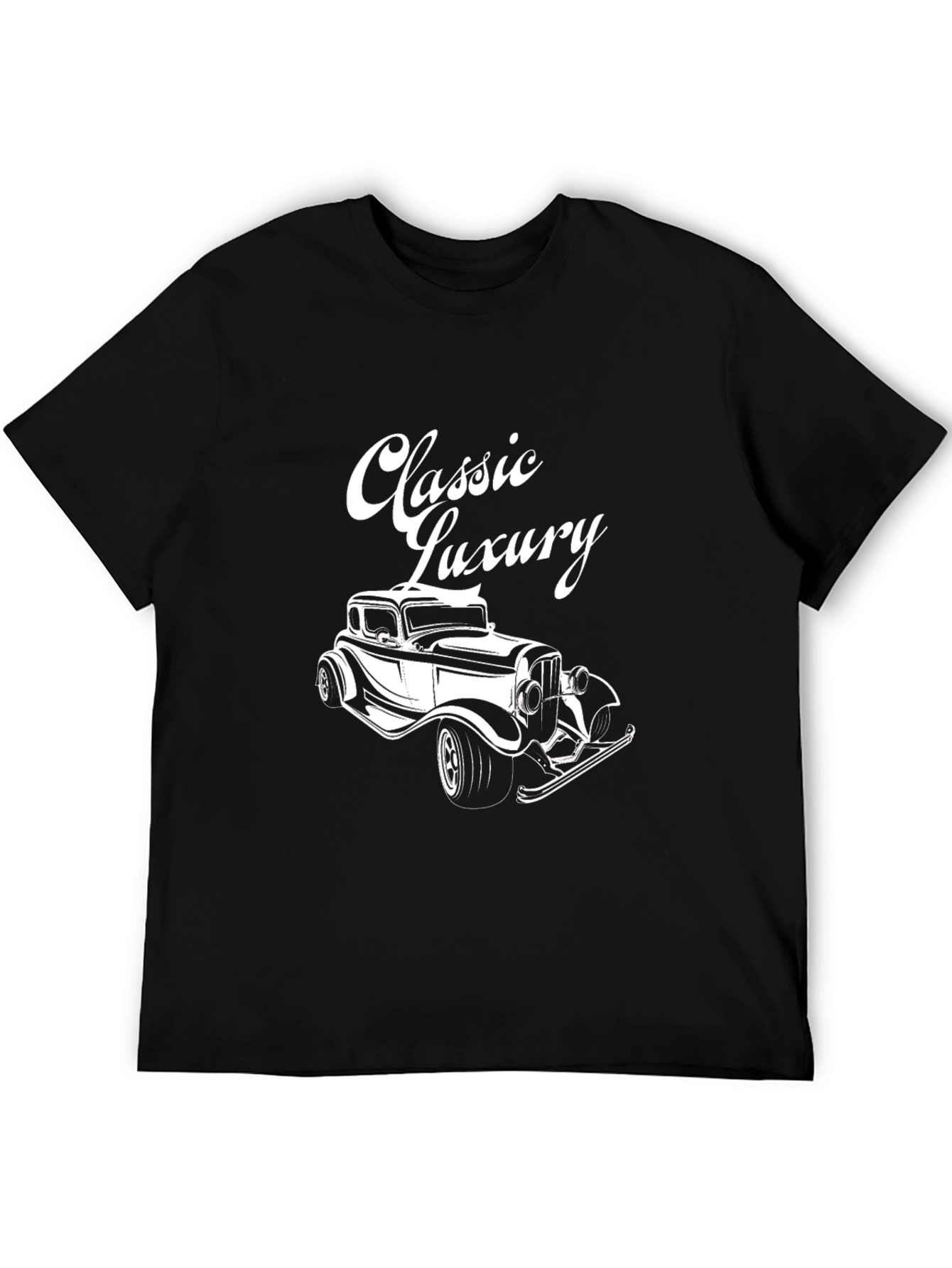 Classic Luxury Car Graphic T-Shirt - Stylish Black Tee