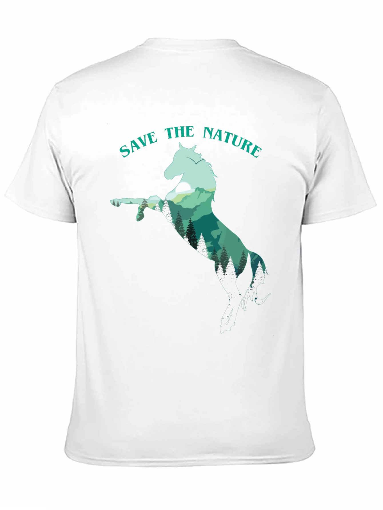 Save the Nature Horse Graphic Tee - Black