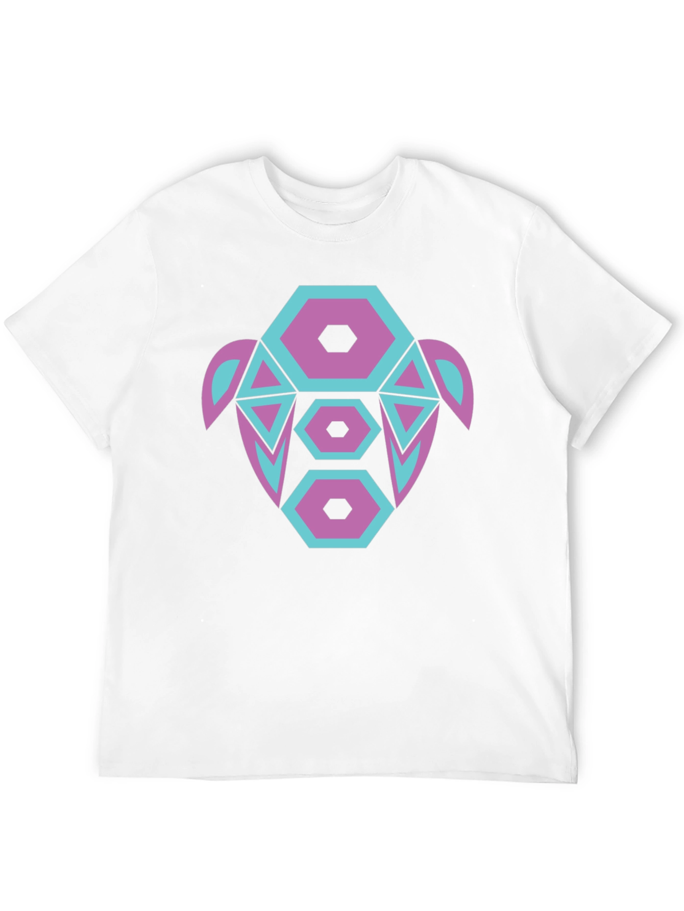 Abstract Turtle Graphic Tee - Black Cotton