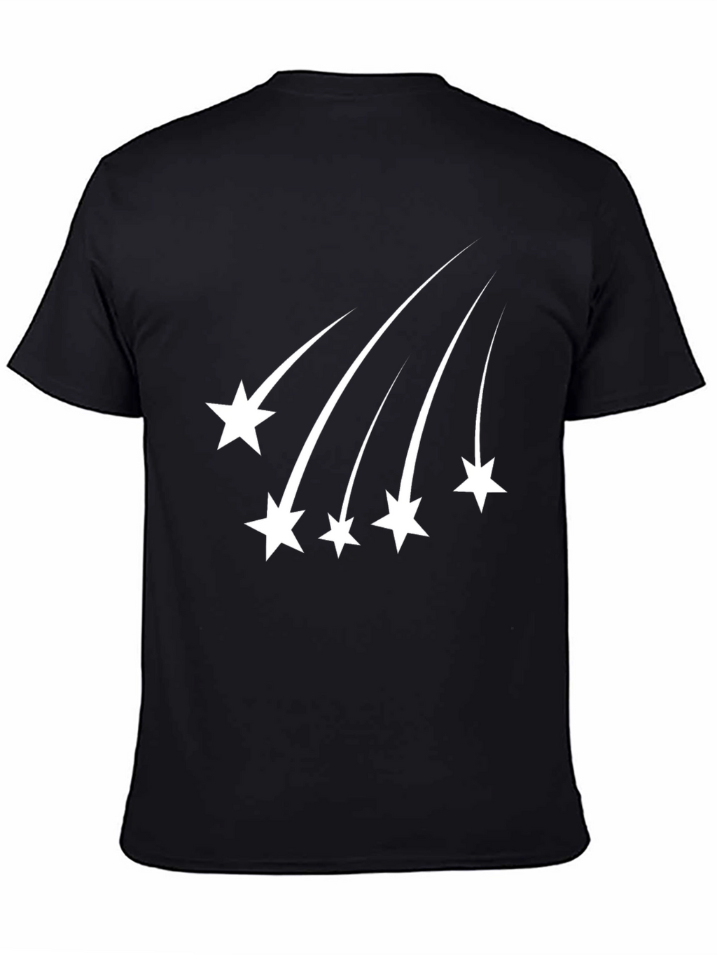 Stylish Black T-Shirt with Shooting Star Design