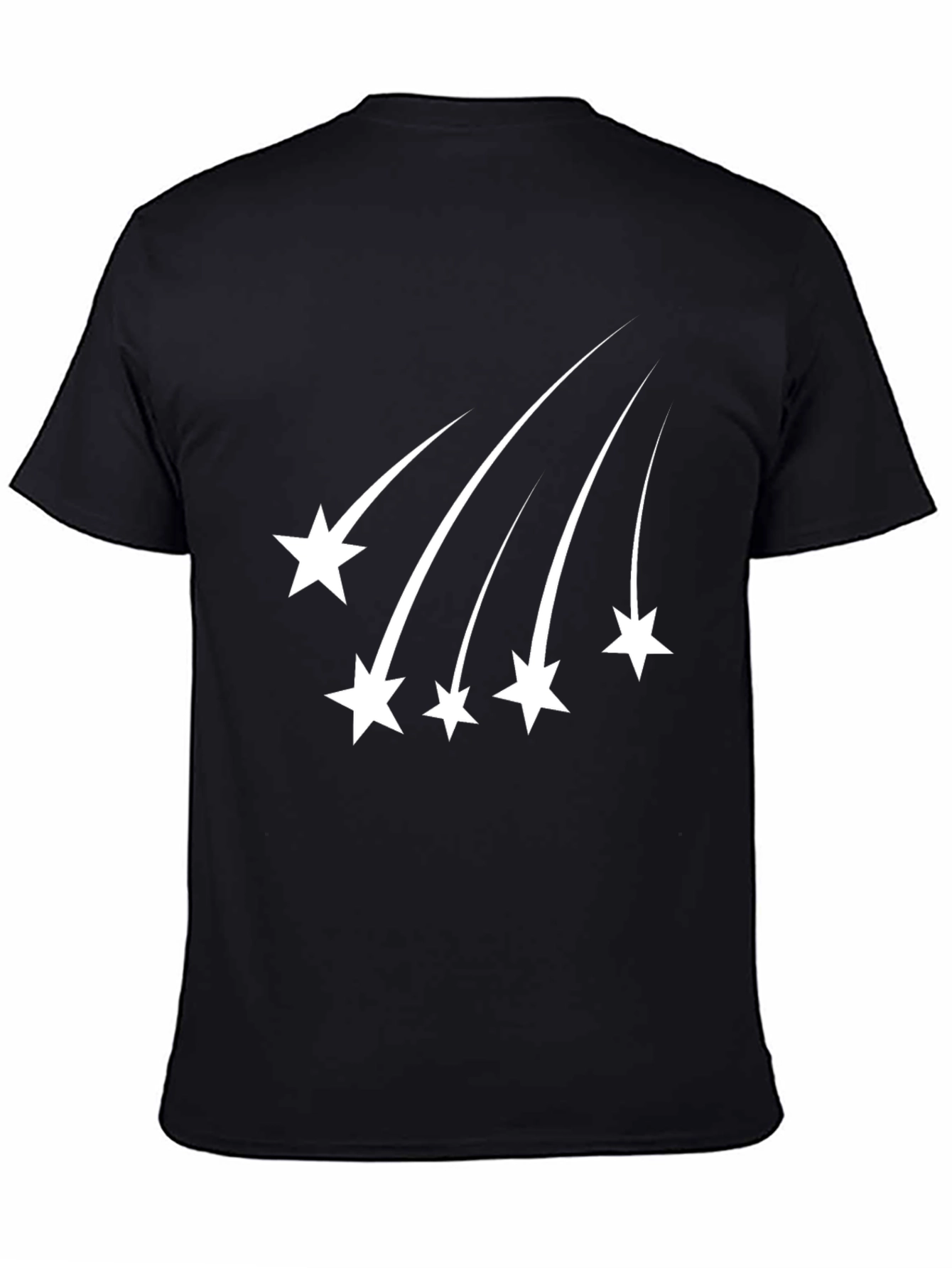Stylish Black T-Shirt with Shooting Star Design