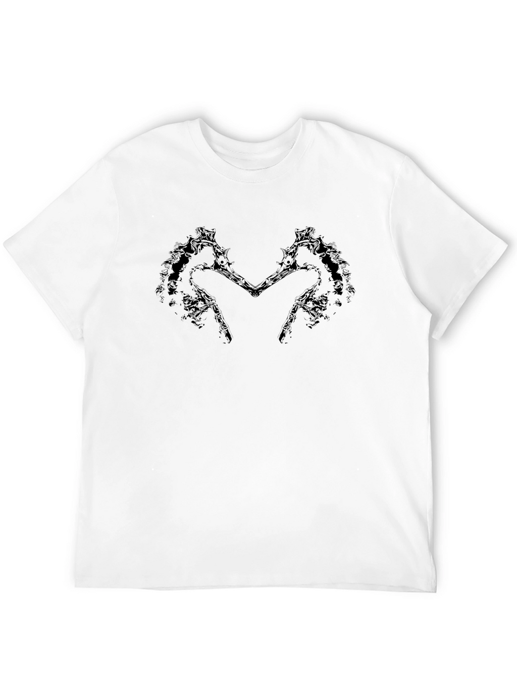 Edgy Seahorse Axes T-Shirt - Black