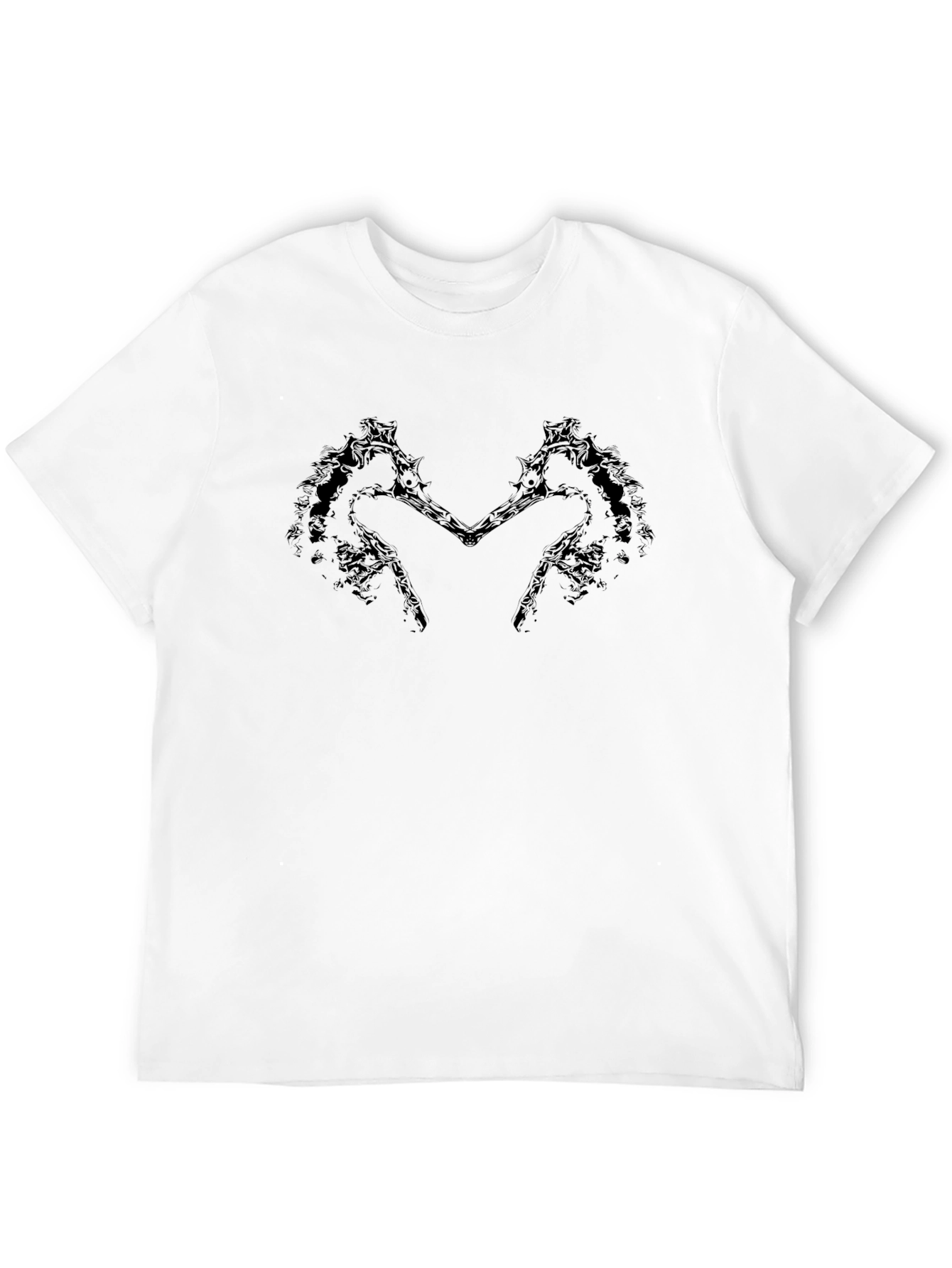 Edgy Seahorse Axes T-Shirt - Black