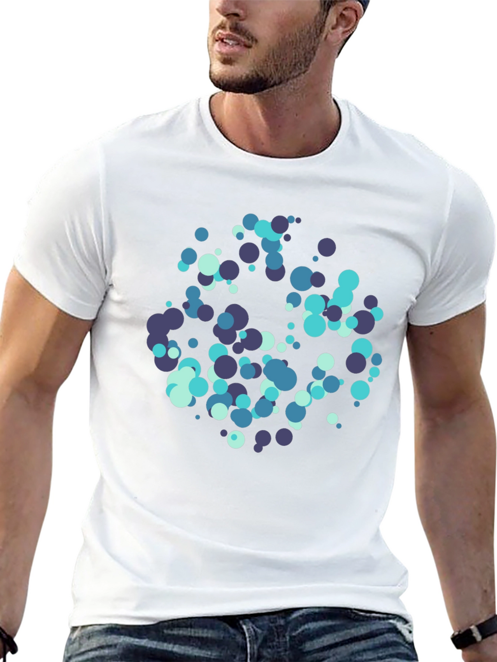Modern Circles Graphic Black T-Shirt