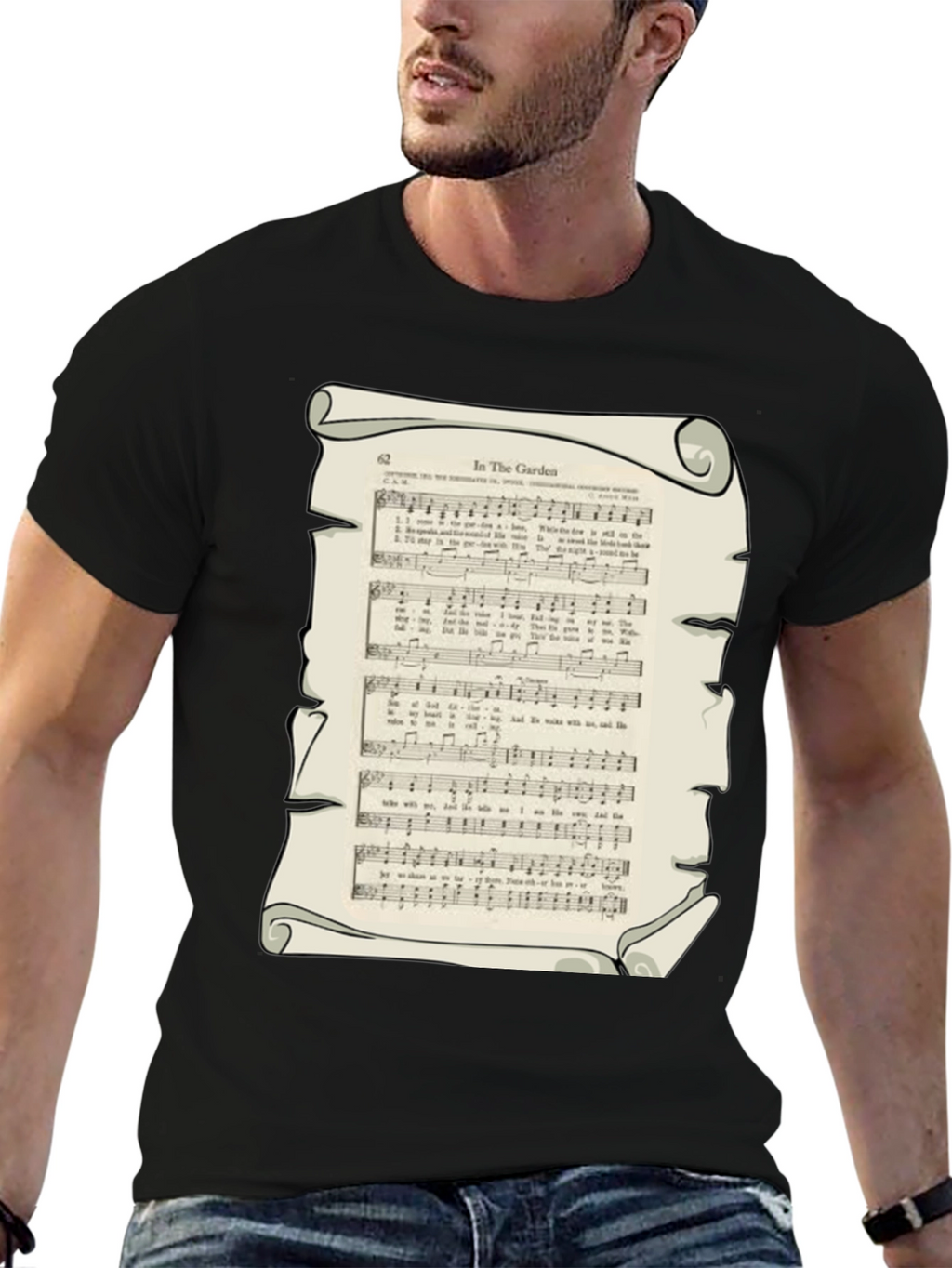 In the Garden Sheet Music Graphic T-Shirt