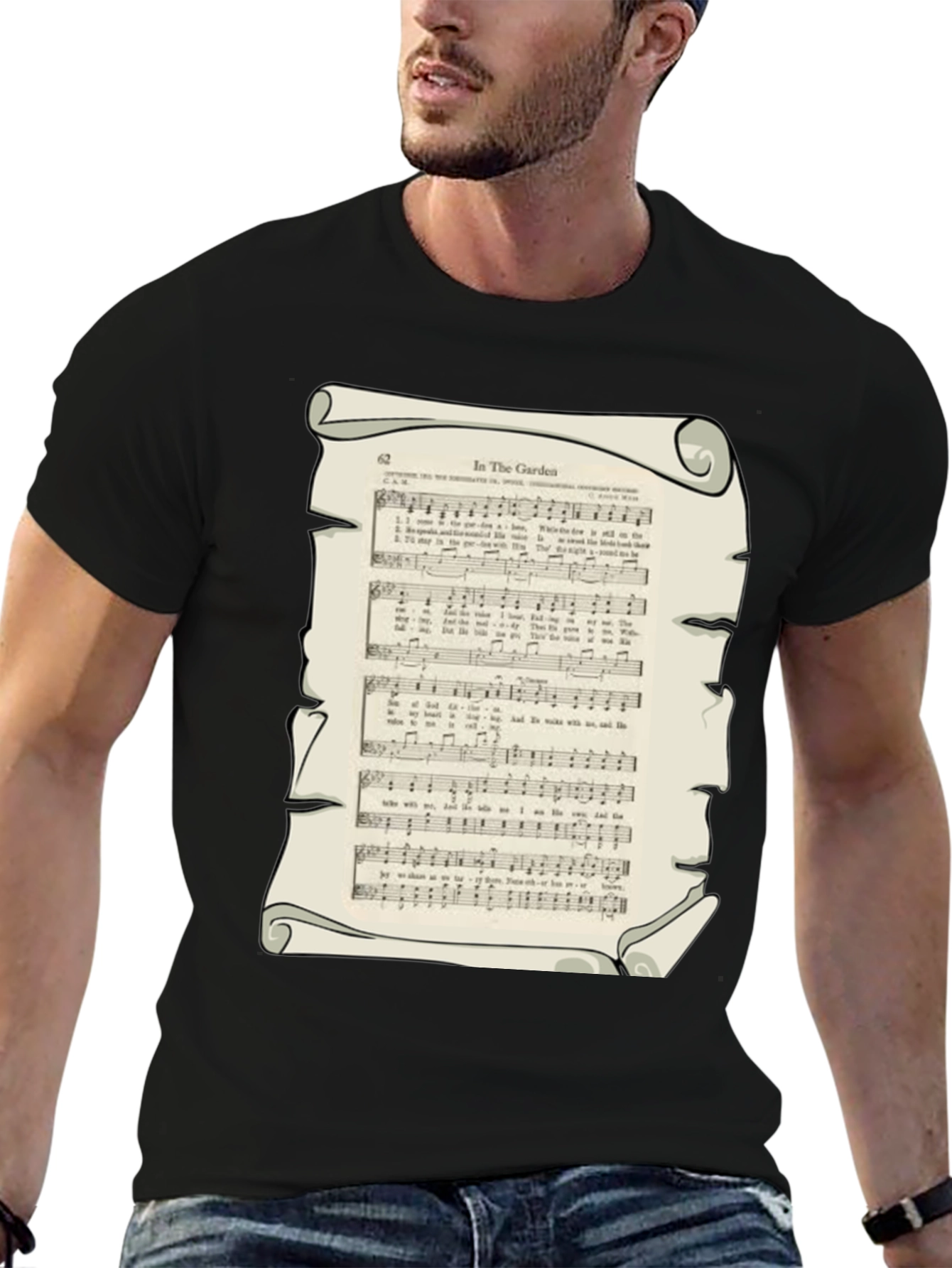 In the Garden Sheet Music Graphic T-Shirt