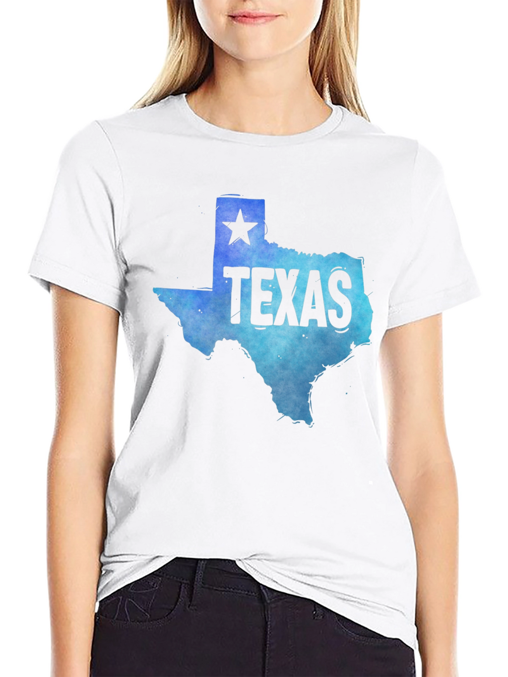 Texas State Map Graphic Tee - Mens Black T-Shirt