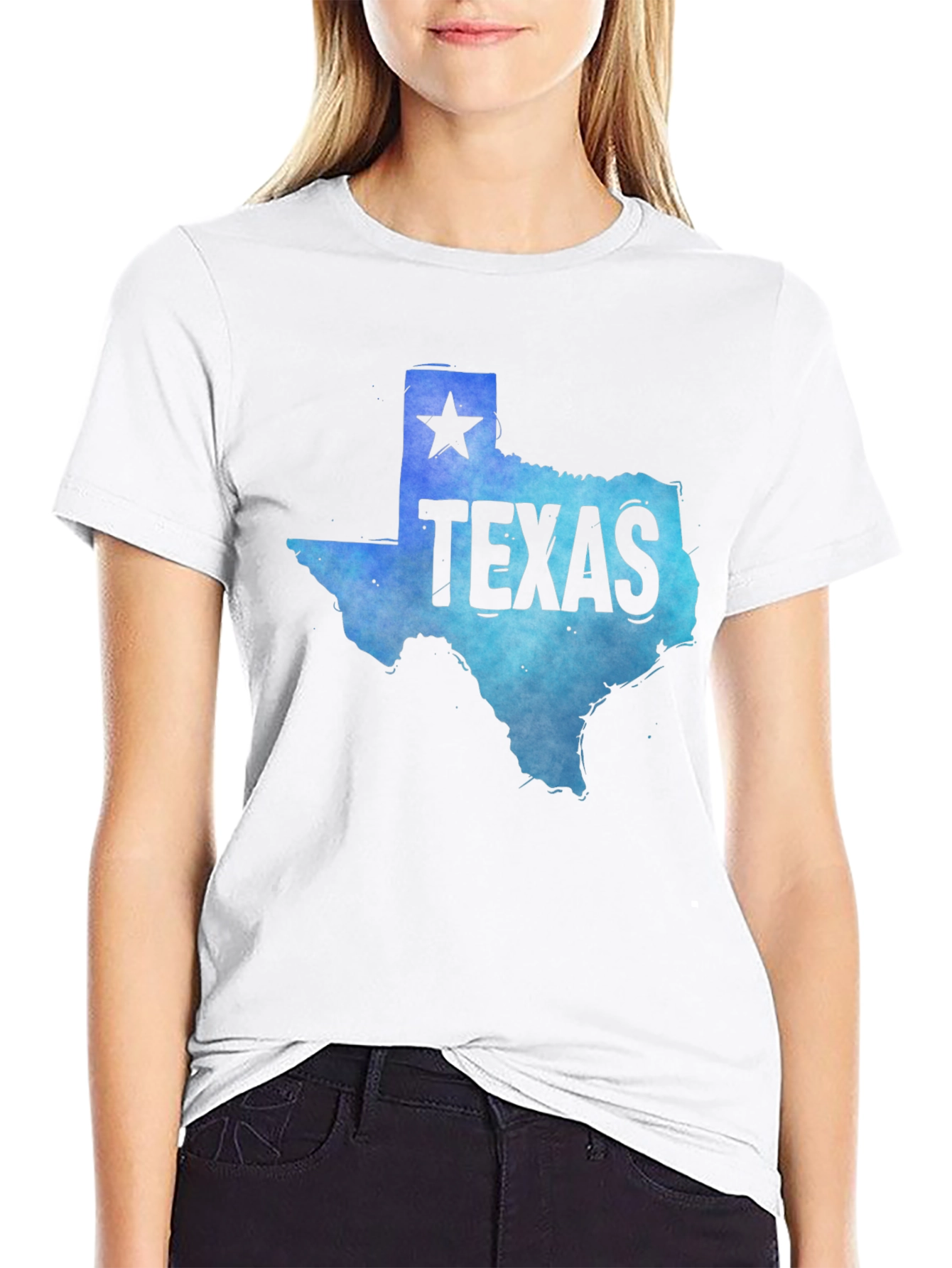 Texas State Map Graphic Tee - Mens Black T-Shirt