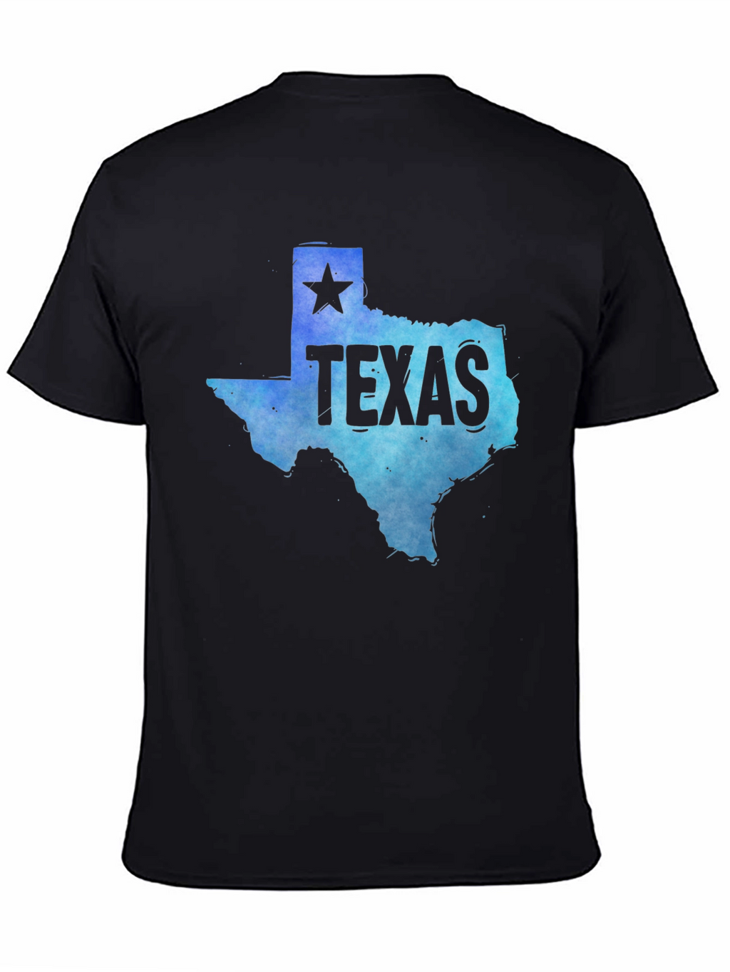 Texas State Map Graphic Tee - Mens Black T-Shirt