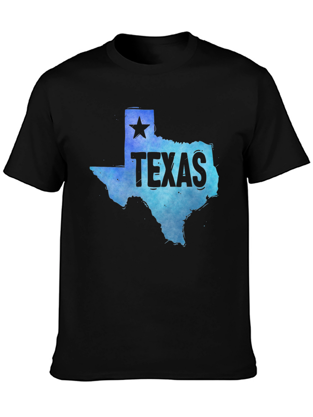 Texas State Map Graphic Tee - Mens Black T-Shirt