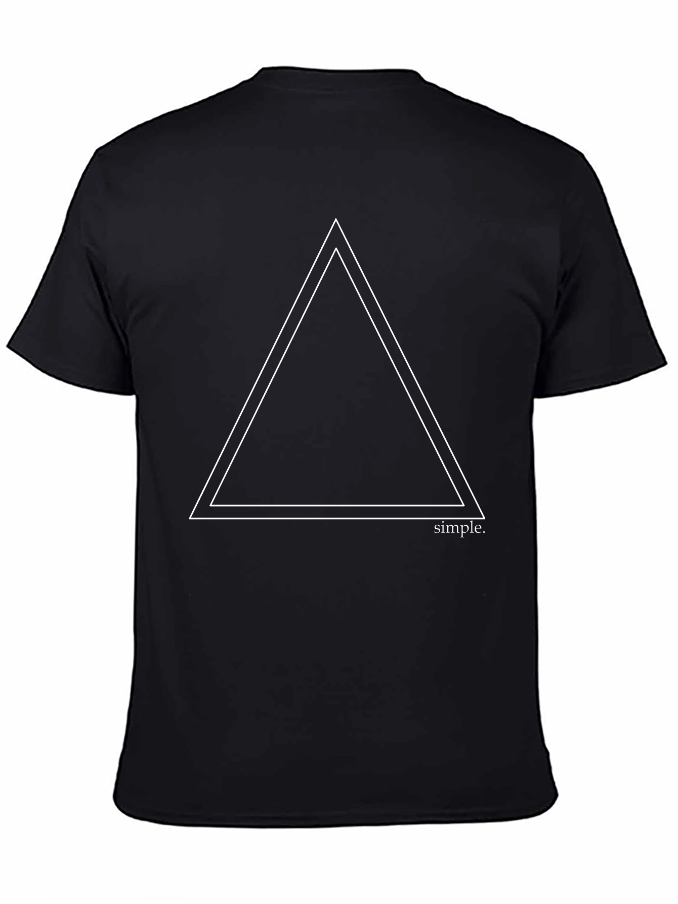 Minimalist Double Triangle Black T-Shirt - Simple Design