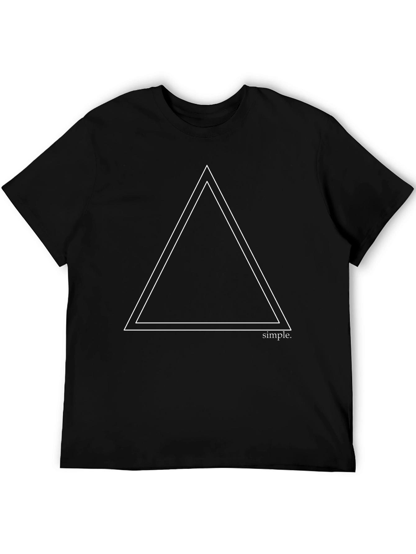 Minimalist Double Triangle Black T-Shirt - Simple Design