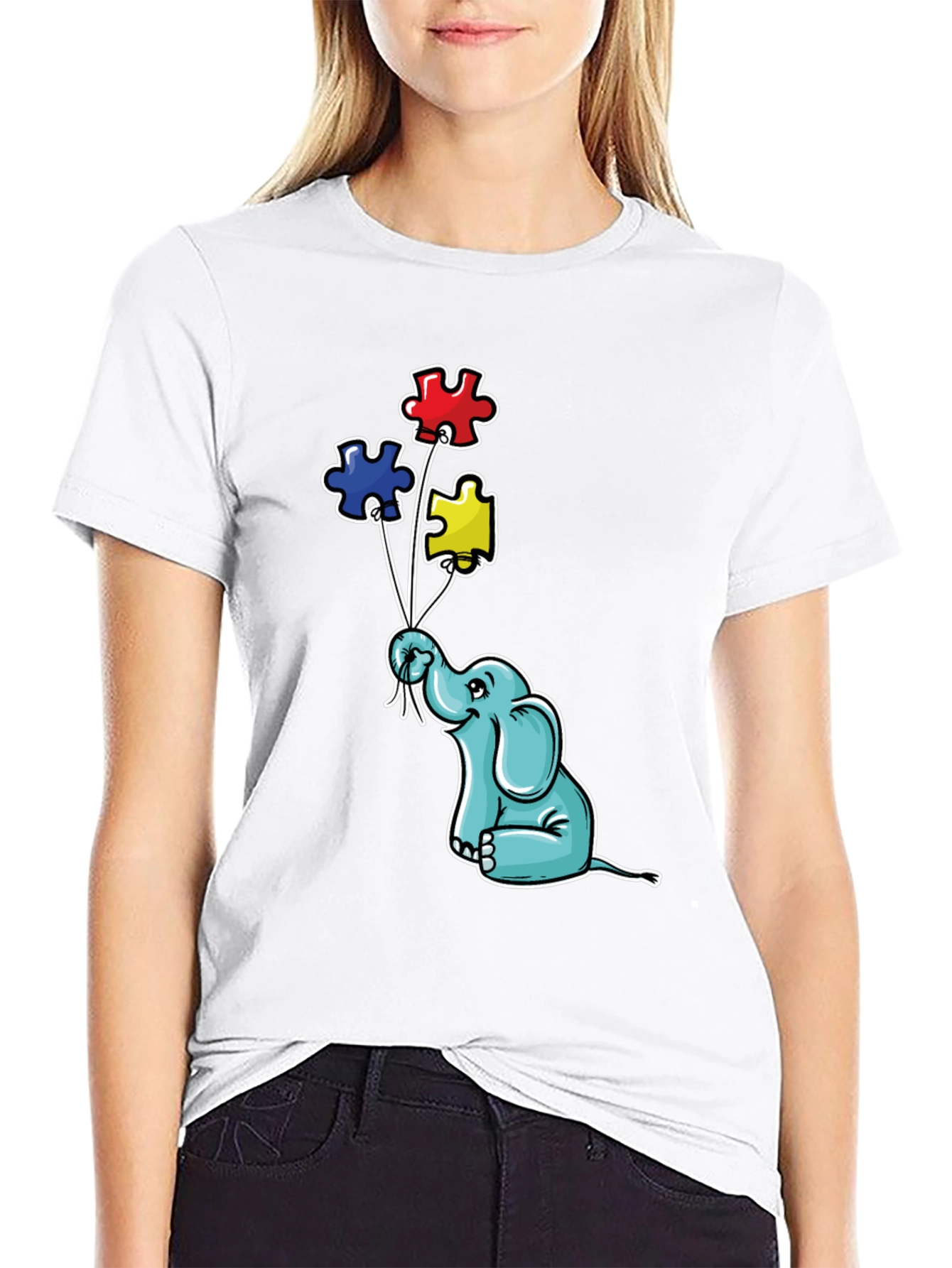 Elephant Puzzle Piece Autism Awareness T-Shirt