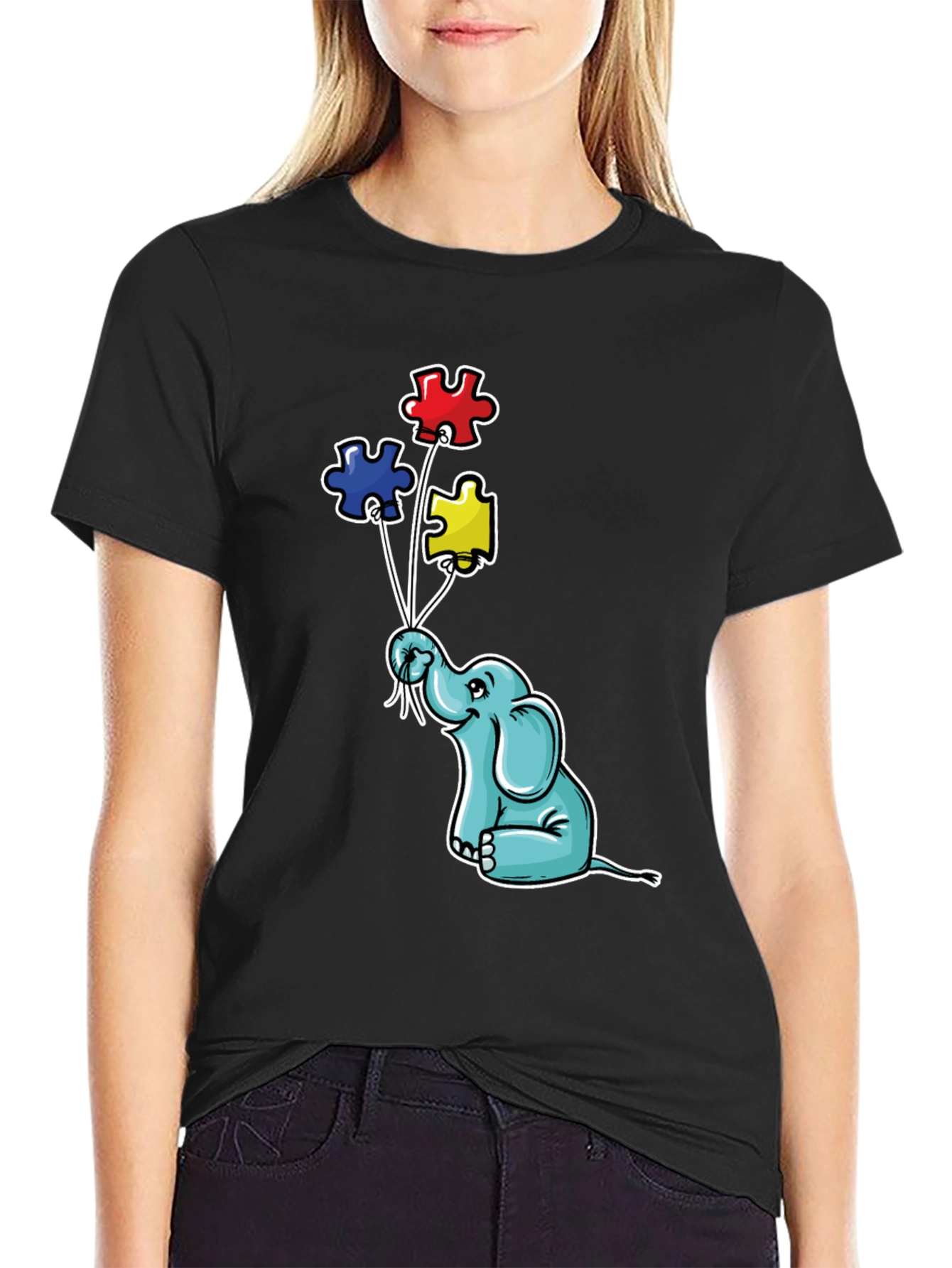 Elephant Puzzle Piece Autism Awareness T-Shirt