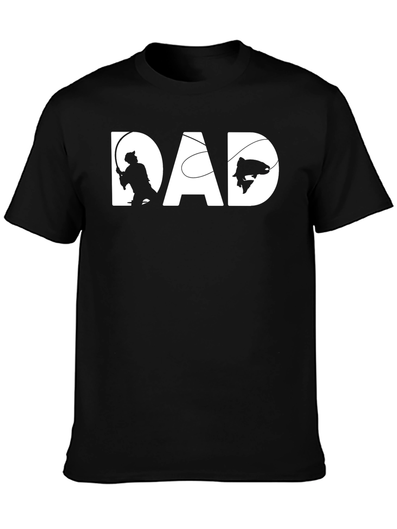 Fishing Dad T-Shirt - Black Cotton Tee