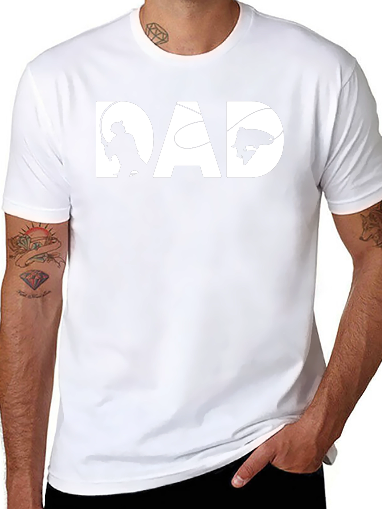 Fishing Dad T-Shirt - Black Cotton Tee