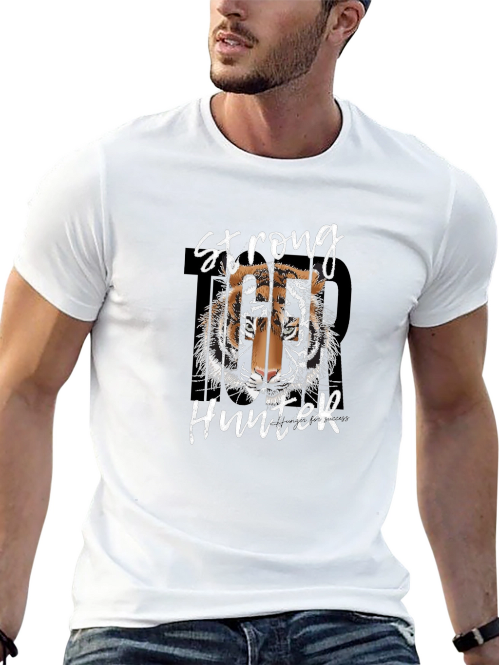 Strong Hunter Tiger Graphic T-Shirt