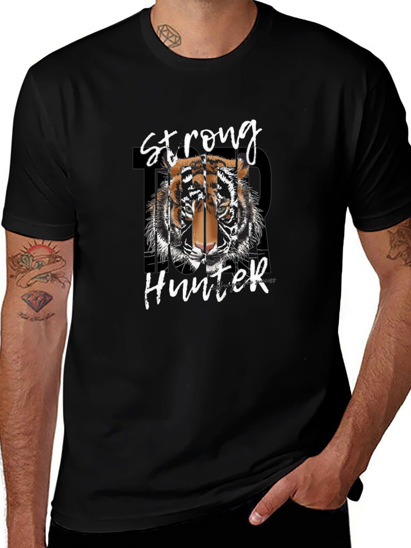 Strong Hunter Tiger Graphic T-Shirt