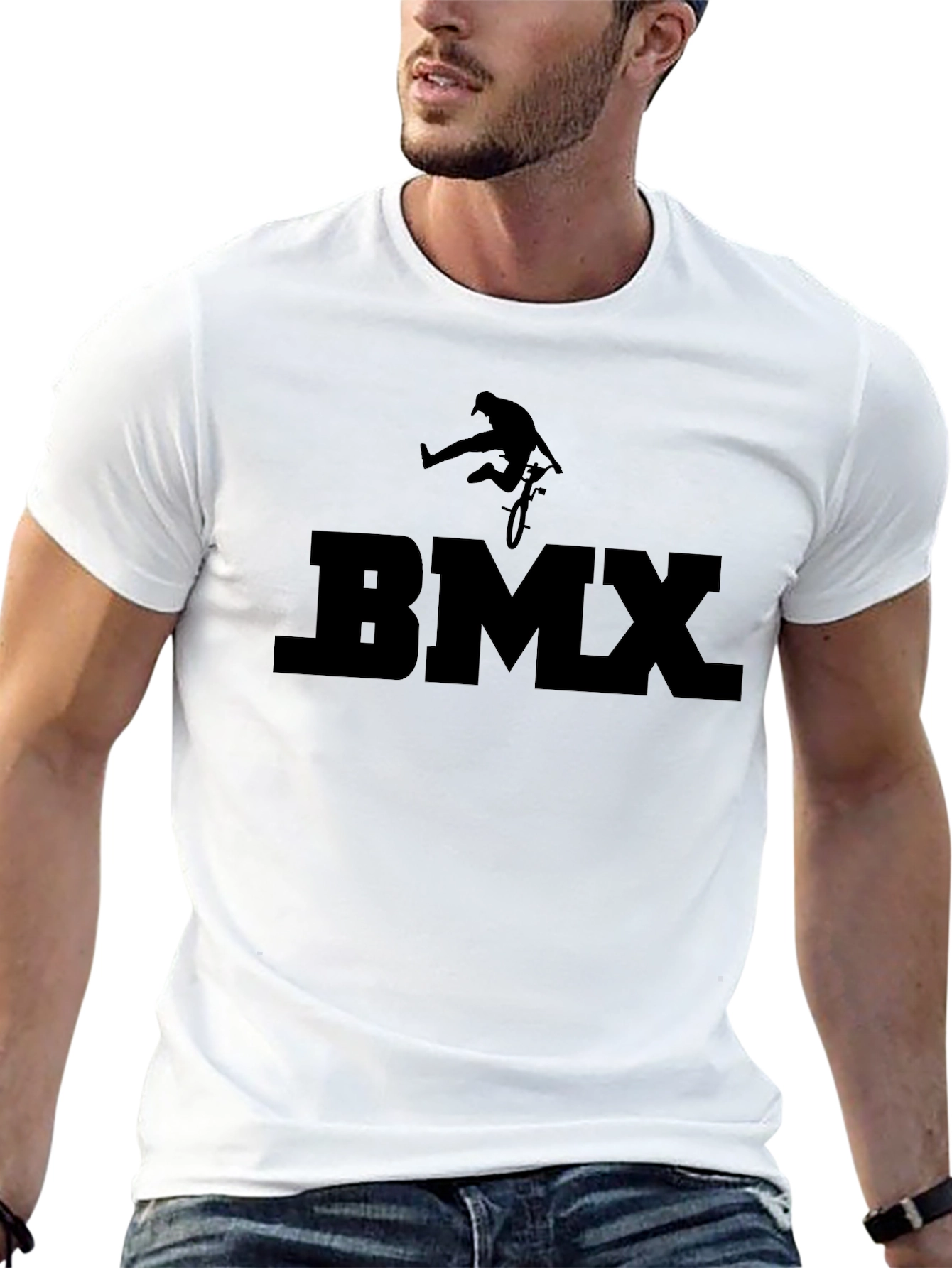 Black BMX Graphic Tee - Extreme Sports Shirt