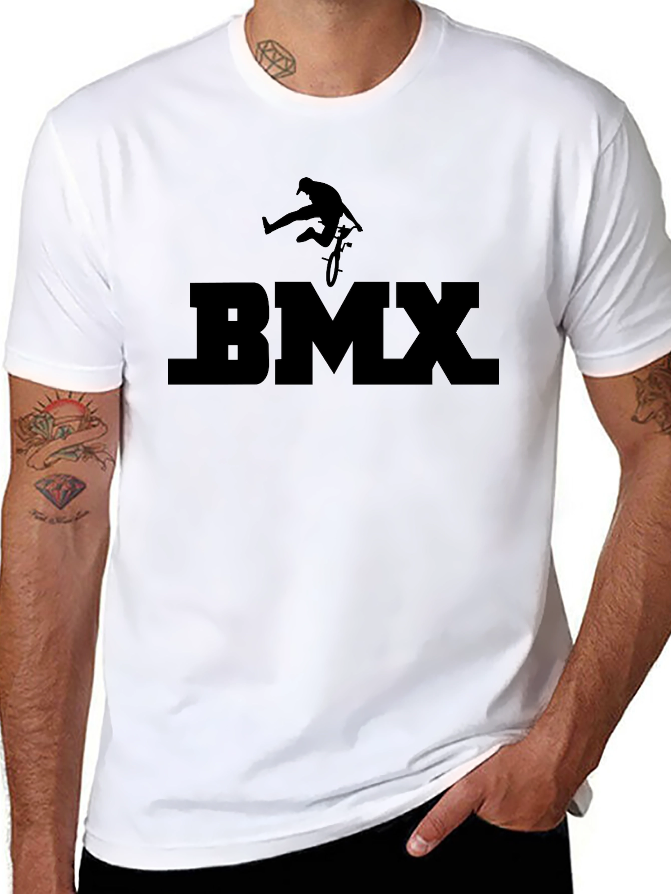 Black BMX Graphic Tee - Extreme Sports Shirt