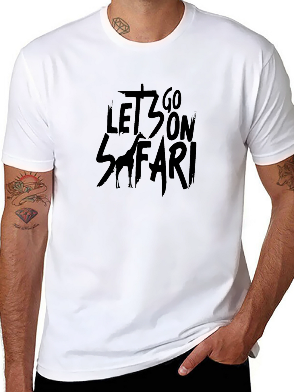 Lets Go On Safari Black T-Shirt