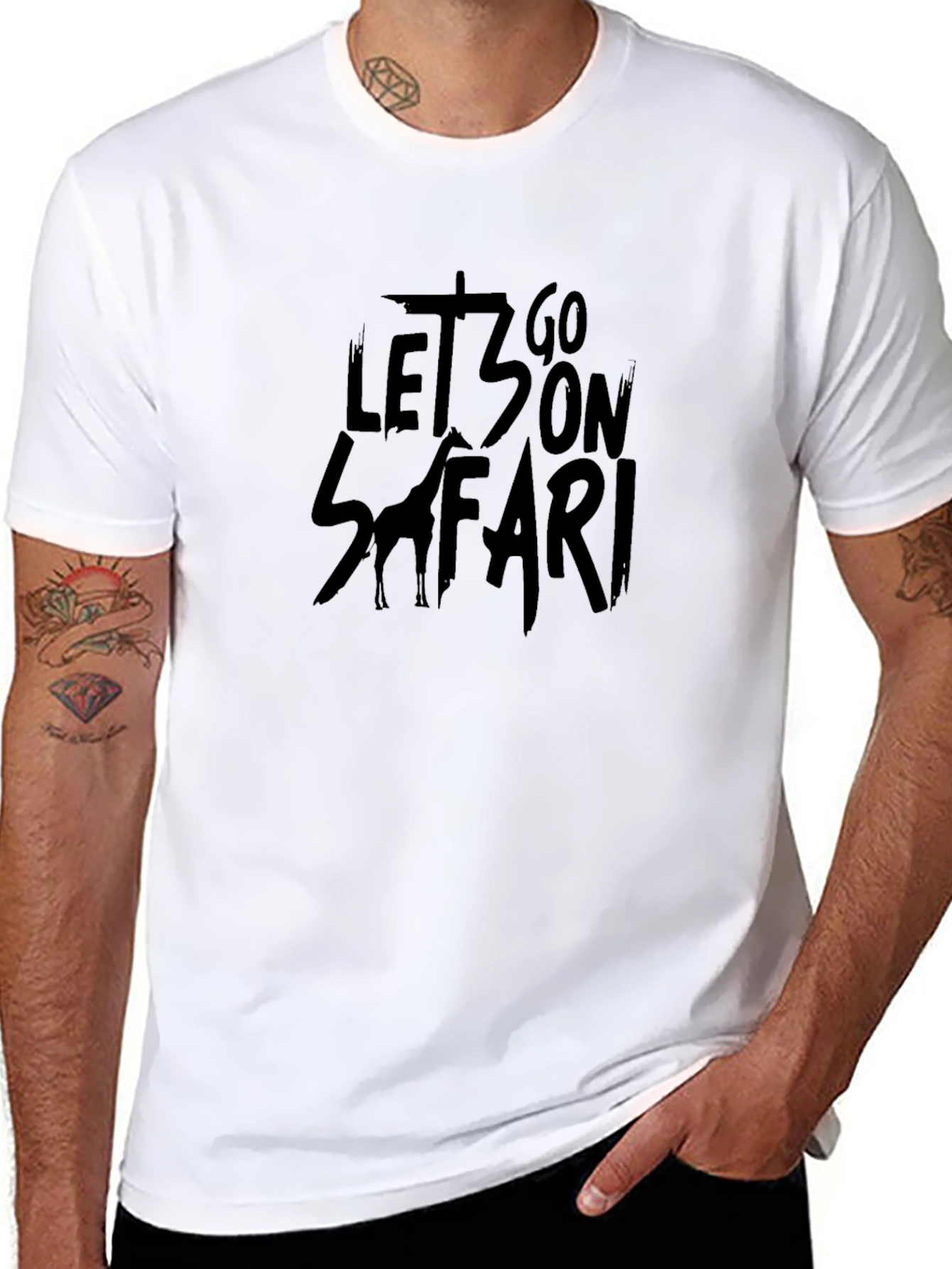 Lets Go On Safari Black T-Shirt
