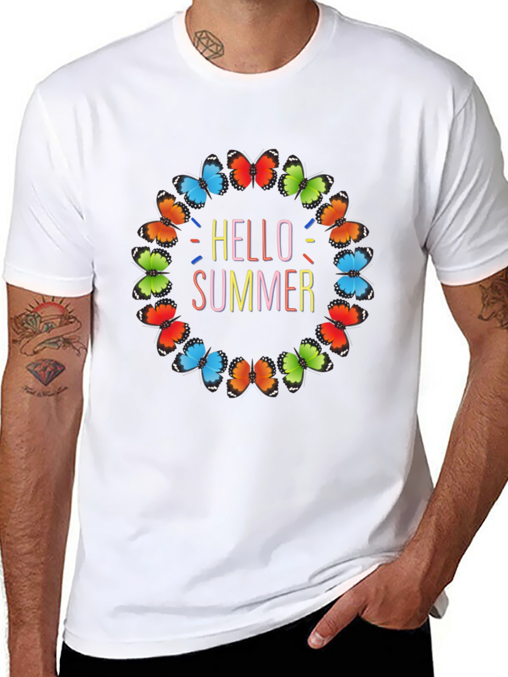 Hello Summer Butterfly Graphic Tee