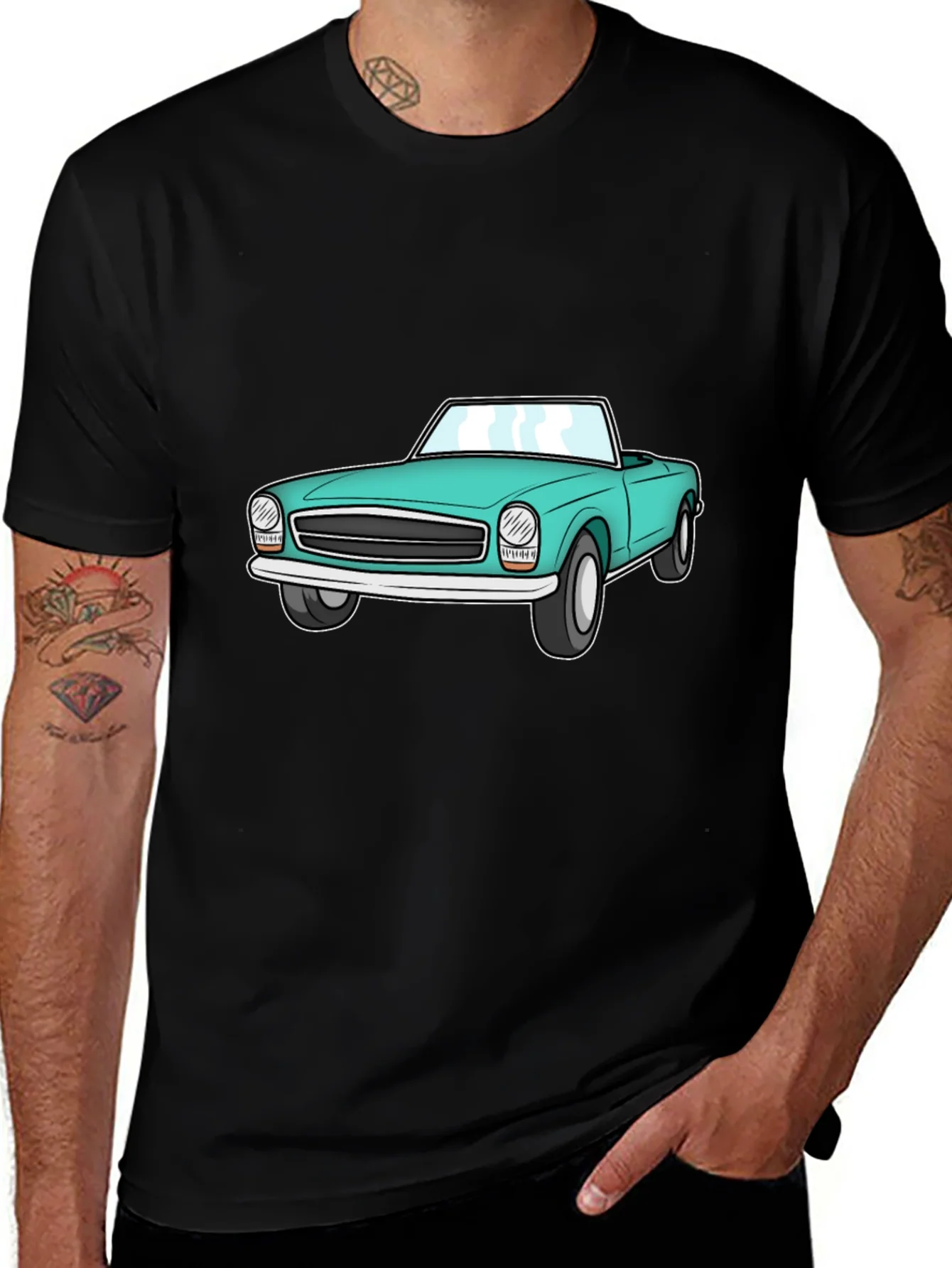 Retro Car Graphic Tee - Cool Roadster Design