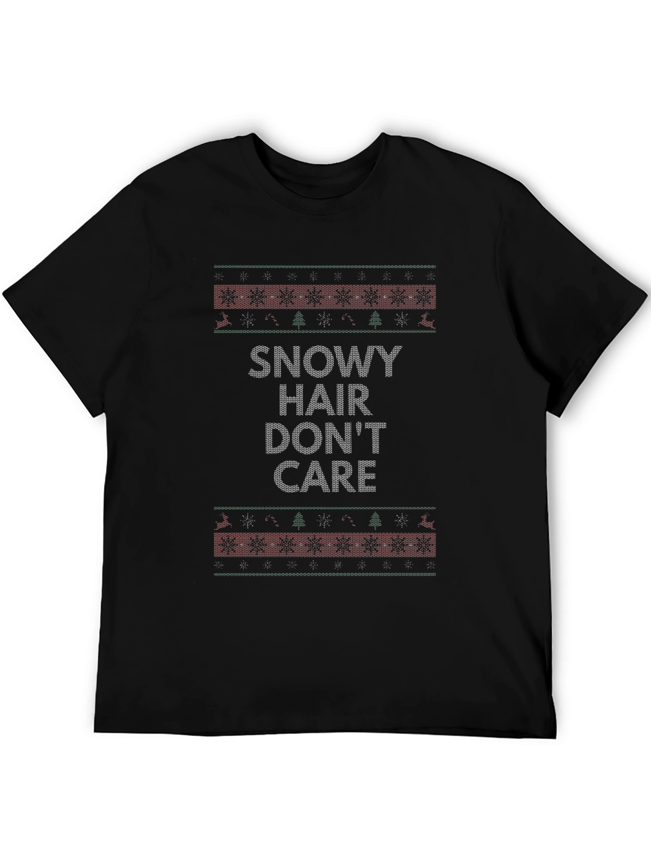 Snowy Hair Dont Care Christmas T-Shirt