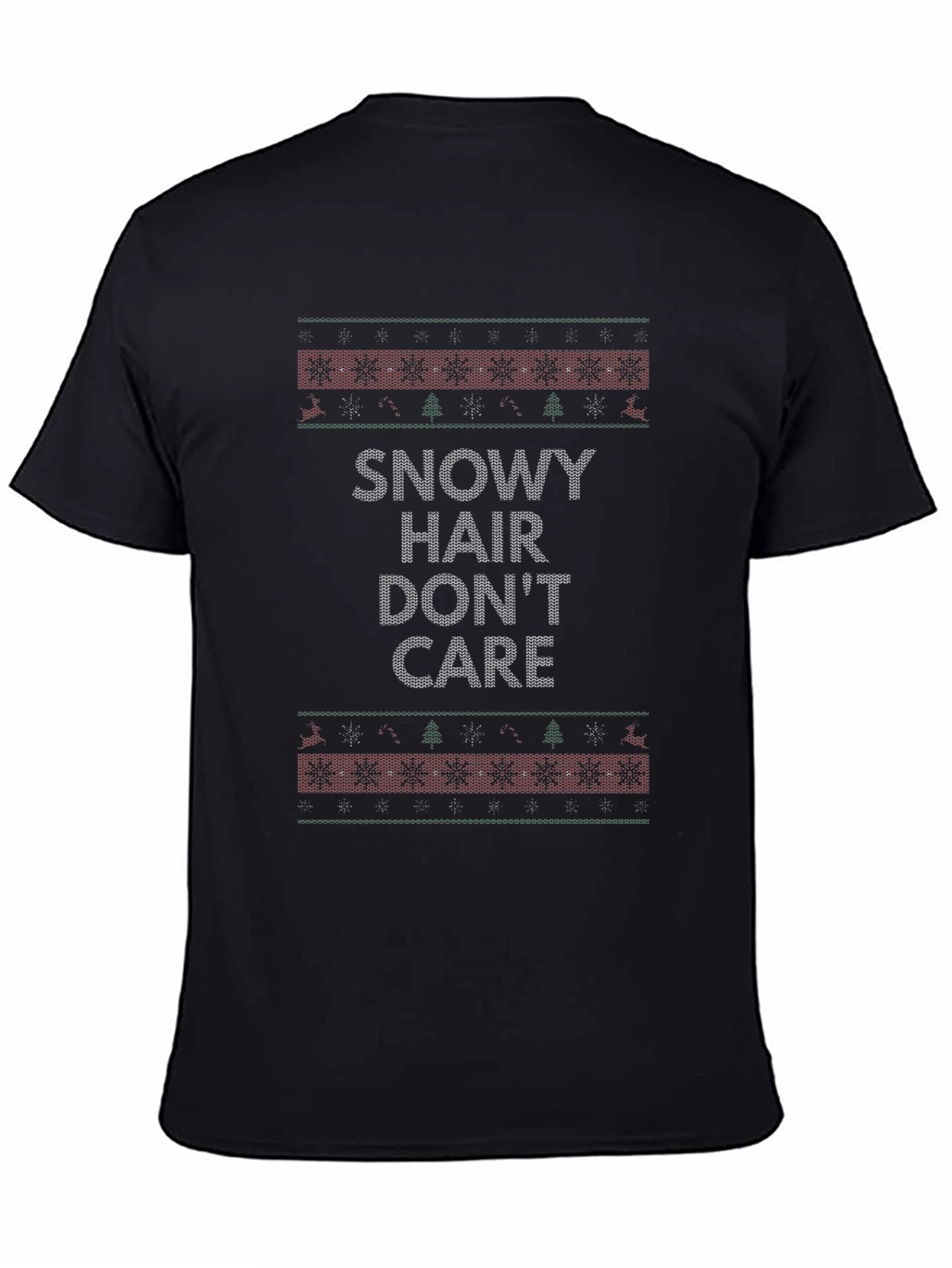 Snowy Hair Dont Care Christmas T-Shirt