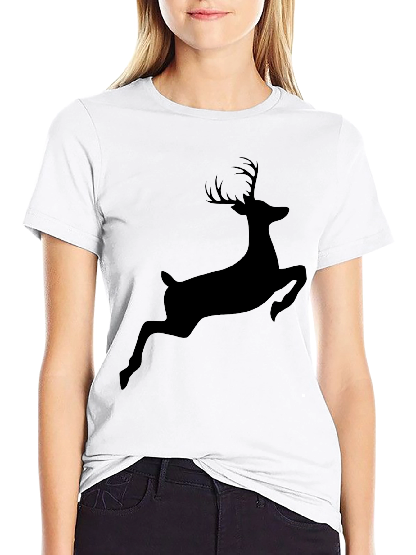 Black Deer Silhouette Tee - Mens Graphic T-Shirt