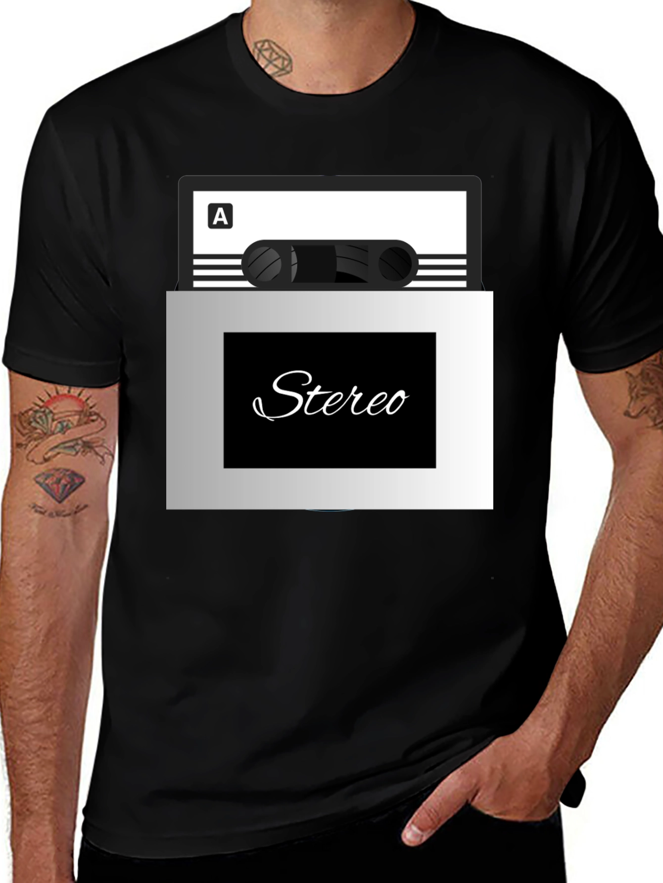 Stereo Cassette Tape Graphic T-Shirt
