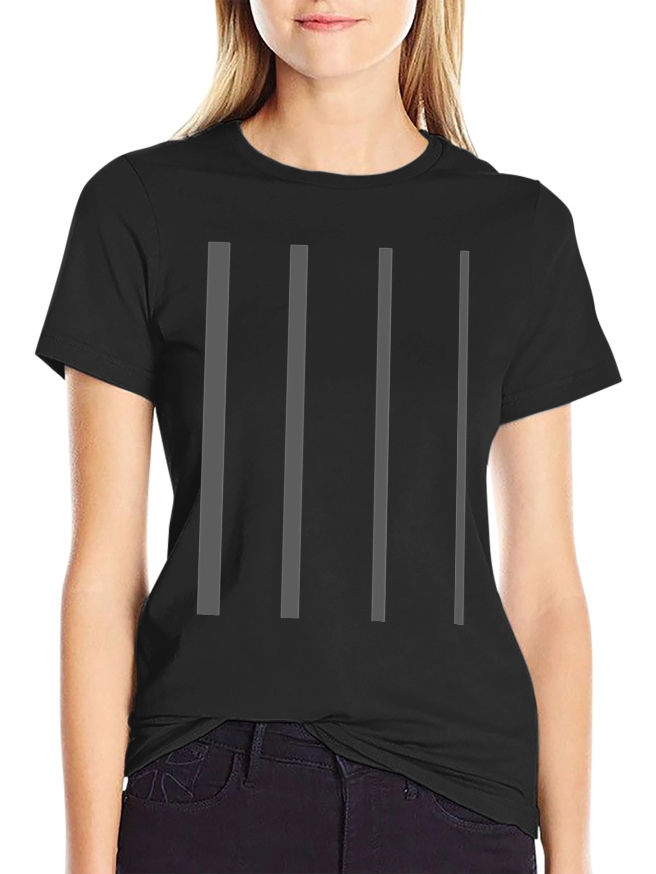 Striped Graphic Tee - Modern Minimalist Style