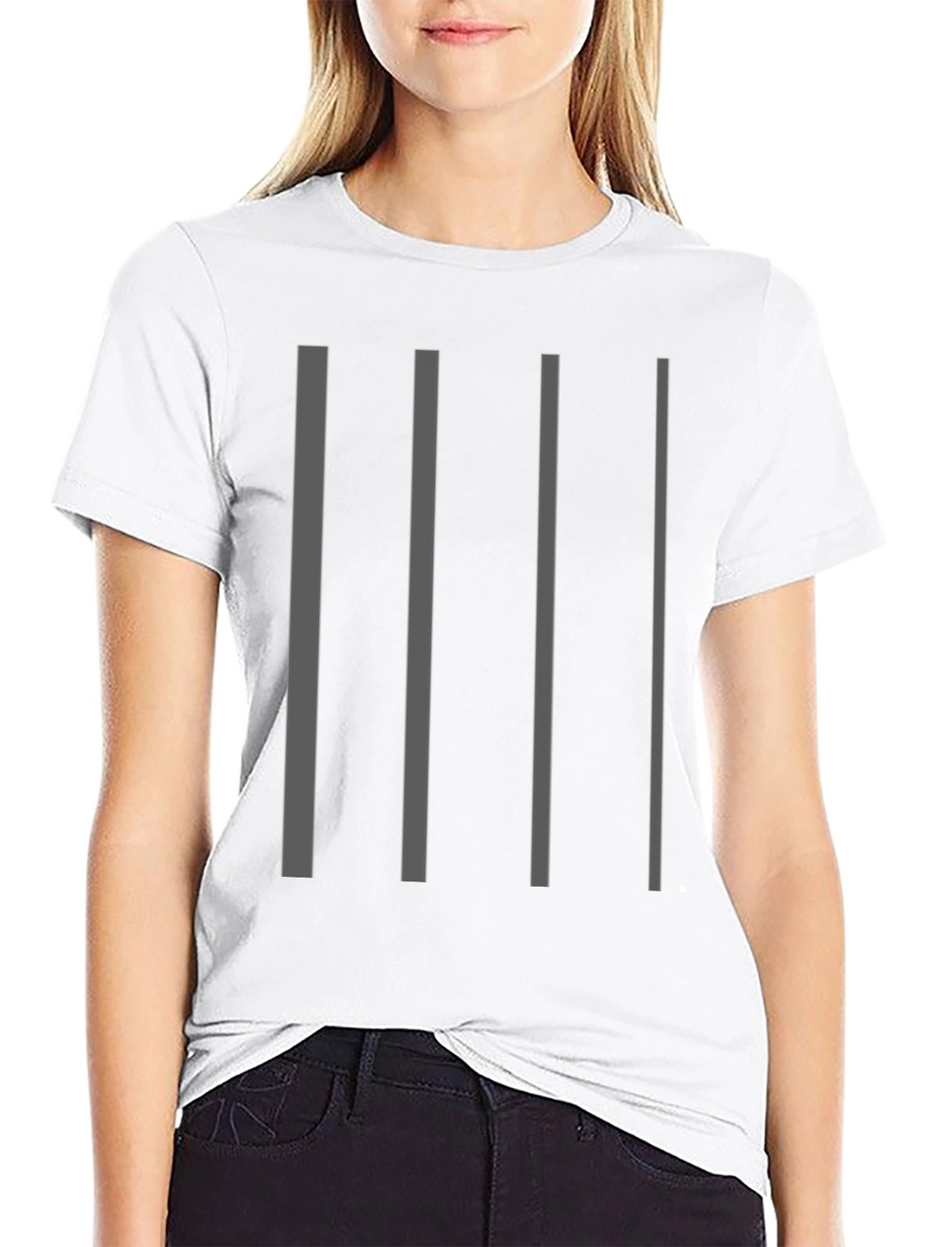 Striped Graphic Tee - Modern Minimalist Style