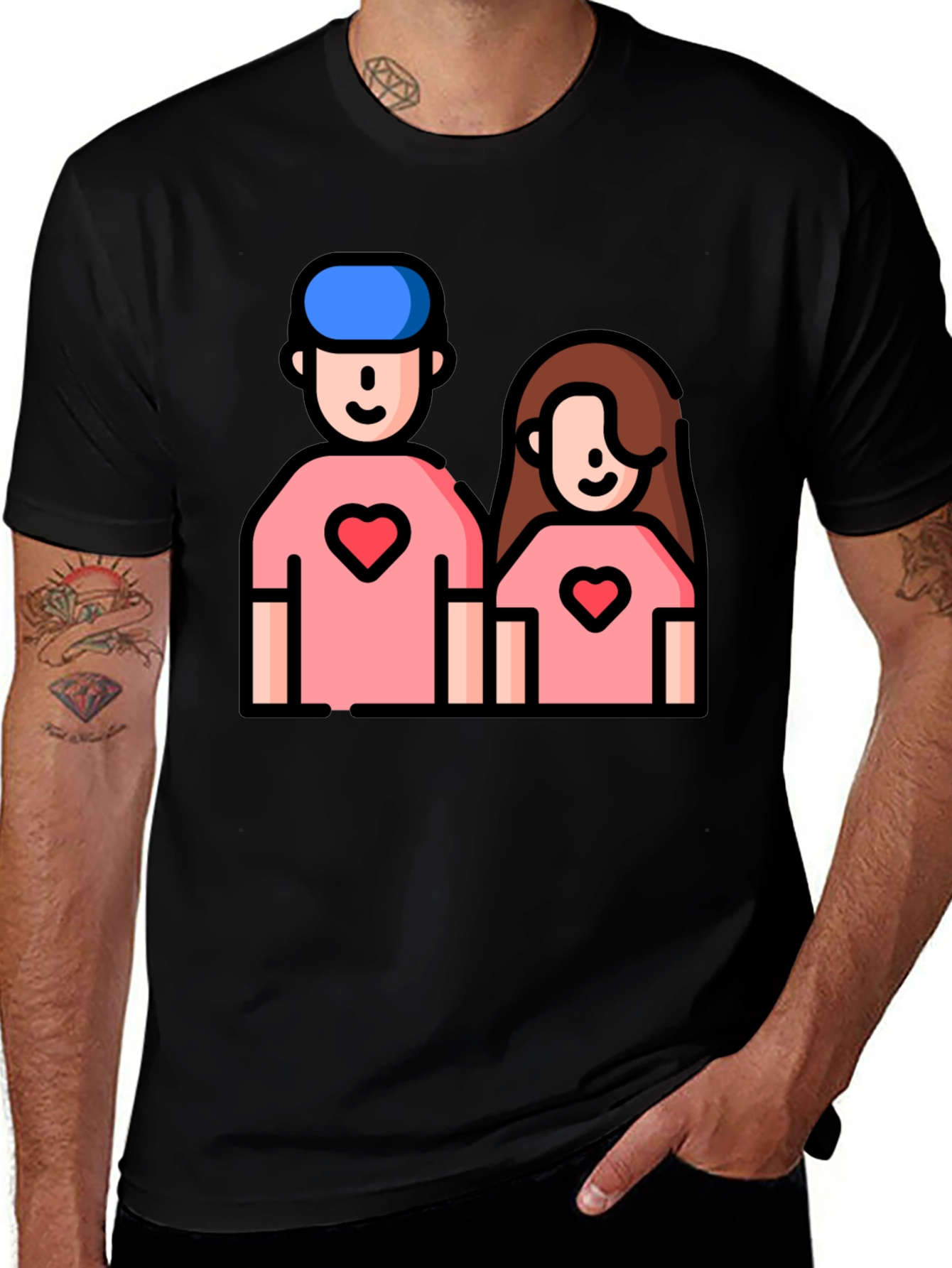 Couple Heart T-Shirt - Cute Love Tee