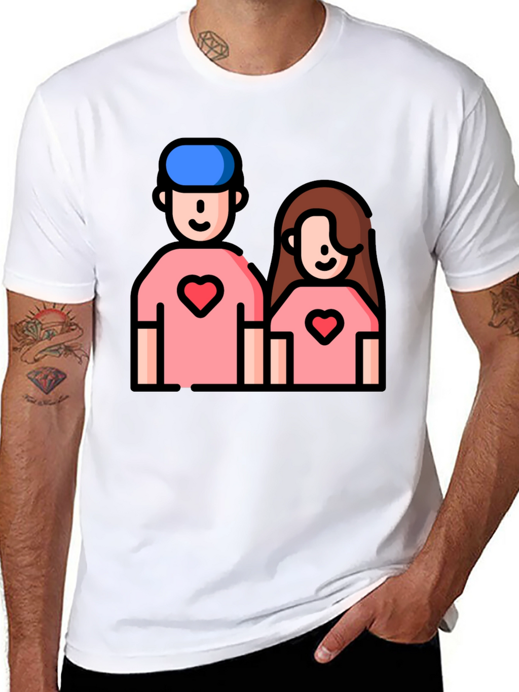 Couple Heart T-Shirt - Cute Love Tee