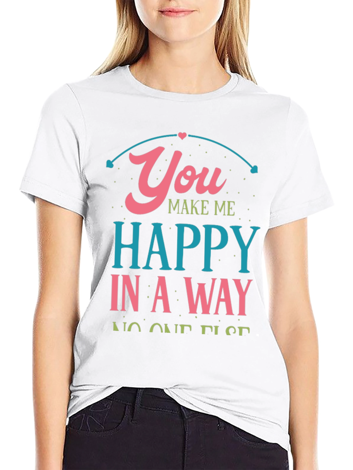 You Make Me Happy Black Graphic Tee