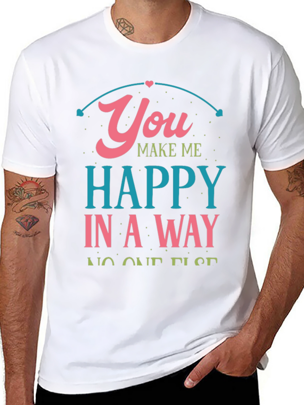 You Make Me Happy Black Graphic Tee