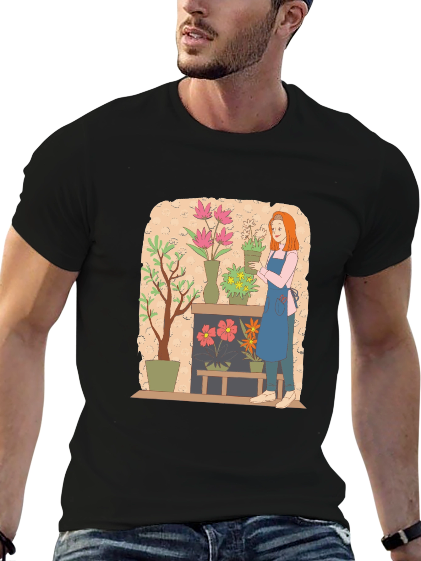 Floral Design Graphic Tee - Artistic Unisex T-Shirt