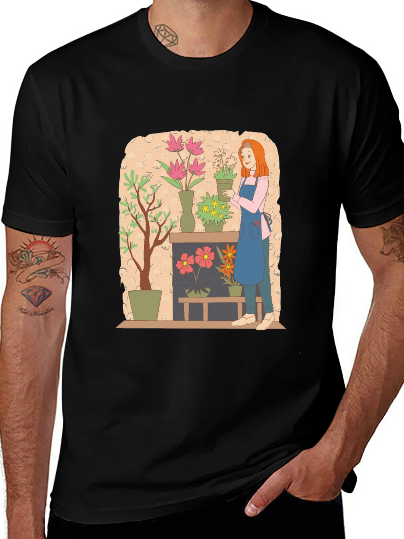 Floral Design Graphic Tee - Artistic Unisex T-Shirt