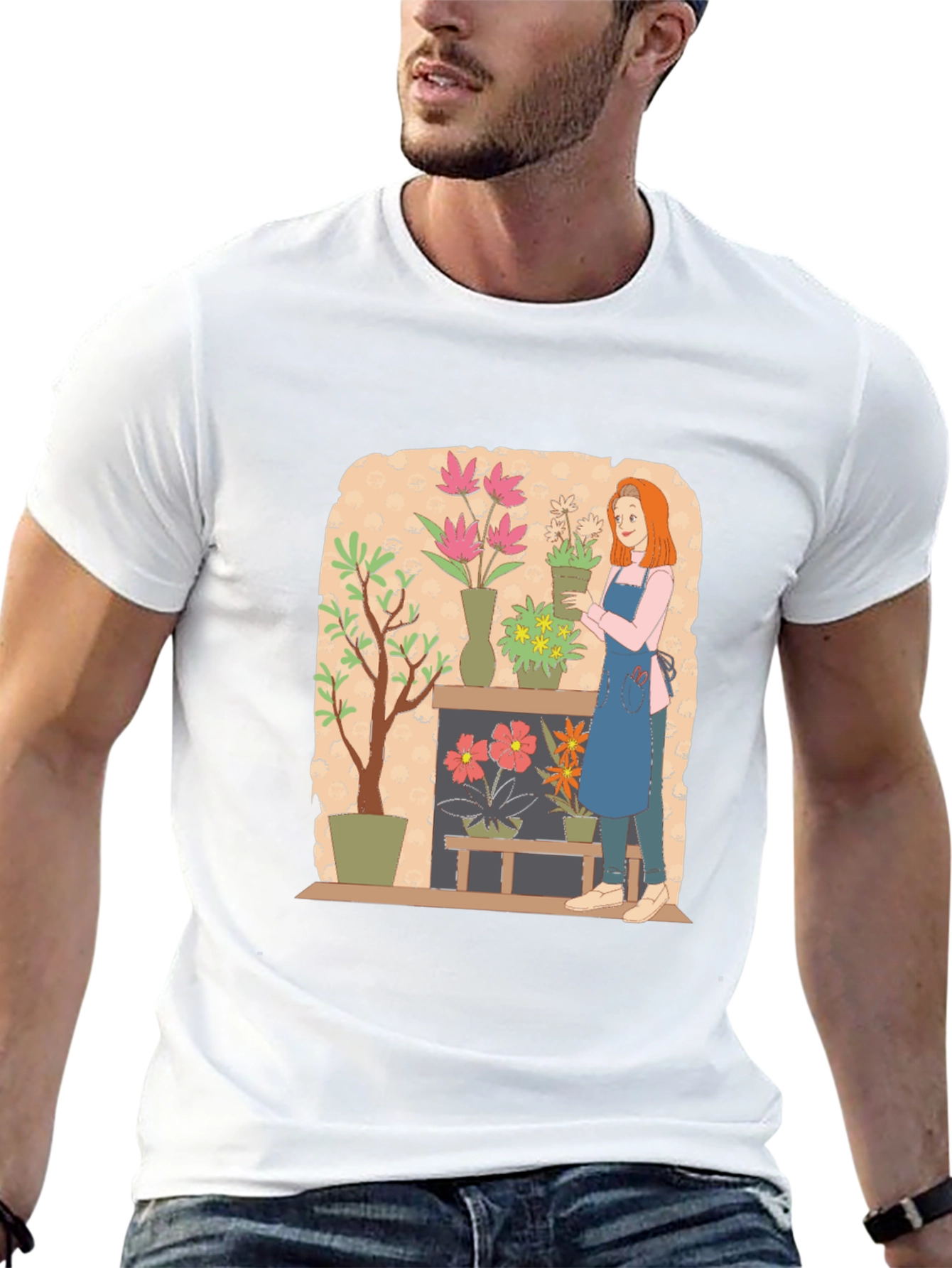 Floral Design Graphic Tee - Artistic Unisex T-Shirt