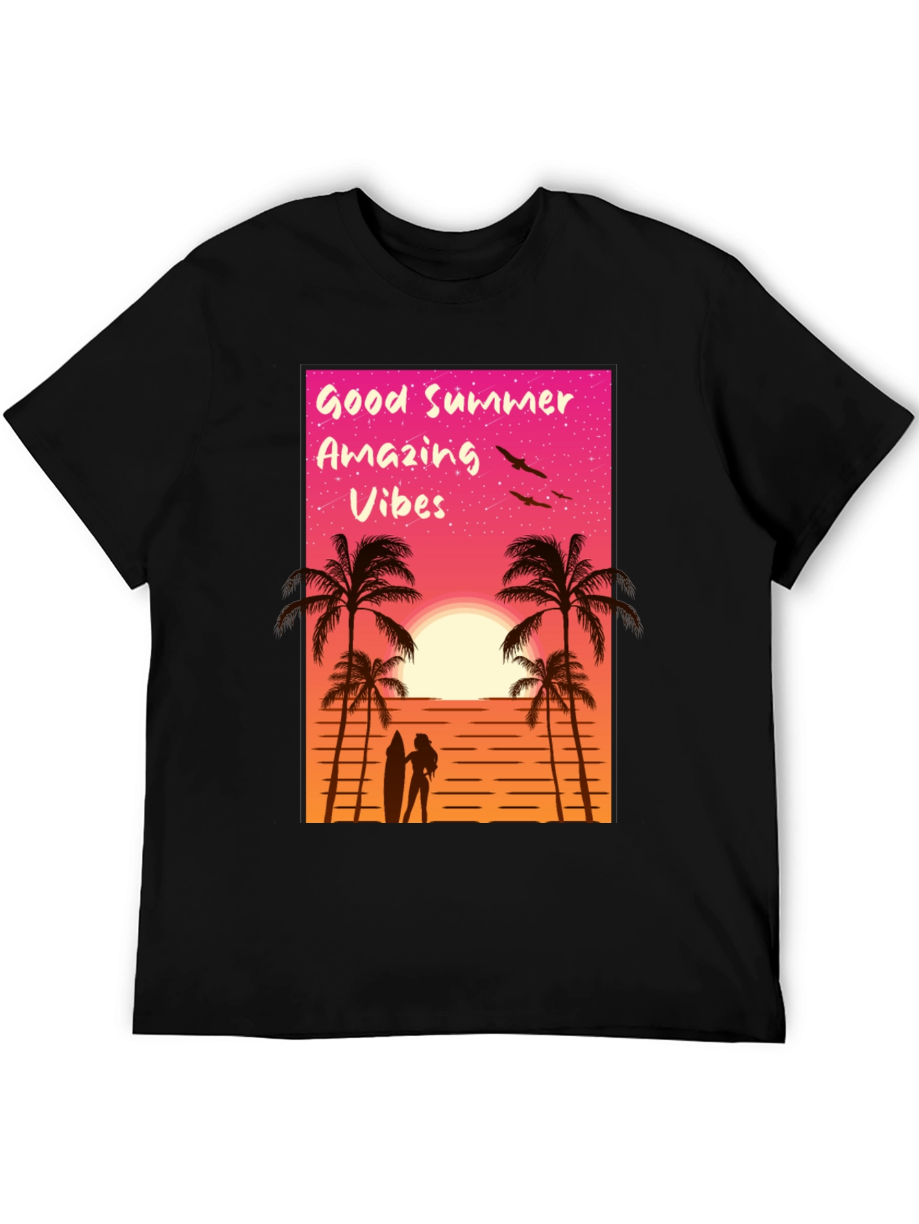 Good Summer Vibes Graphic T-Shirt - Beach Sunset Tee