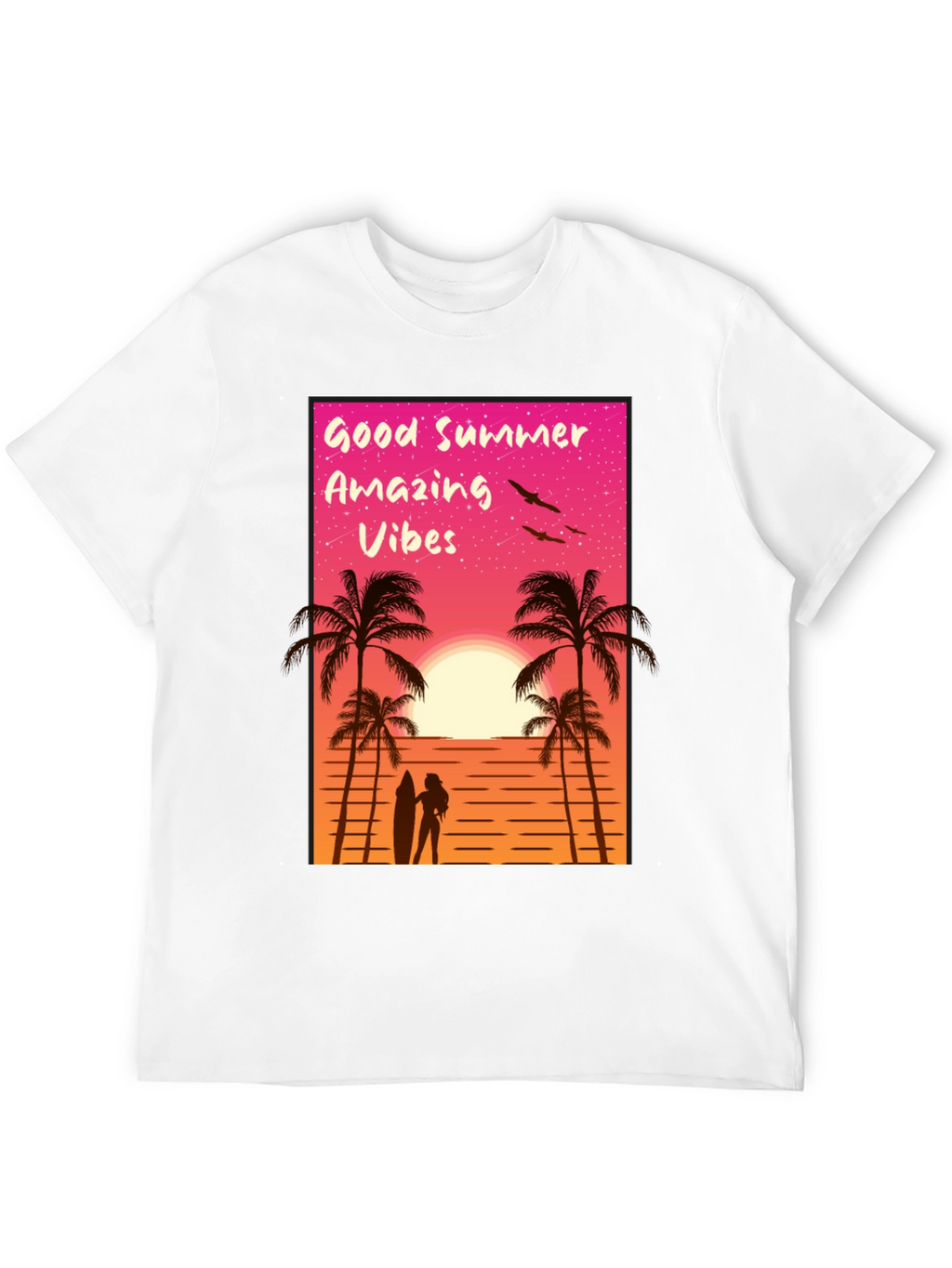 Good Summer Vibes Graphic T-Shirt - Beach Sunset Tee