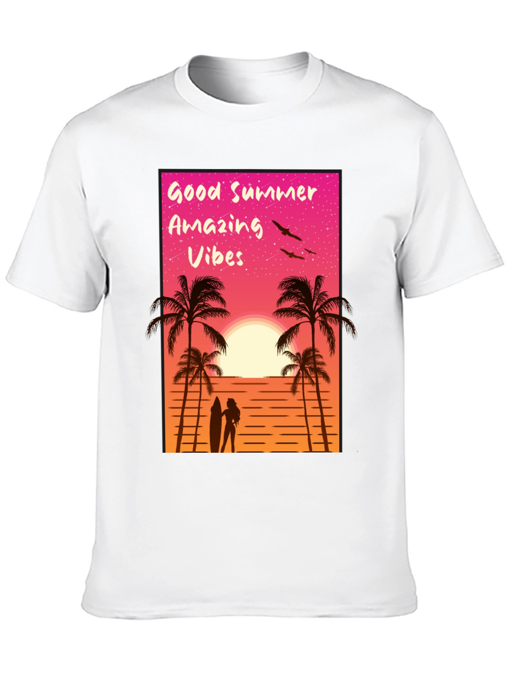 Good Summer Vibes Graphic T-Shirt - Beach Sunset Tee