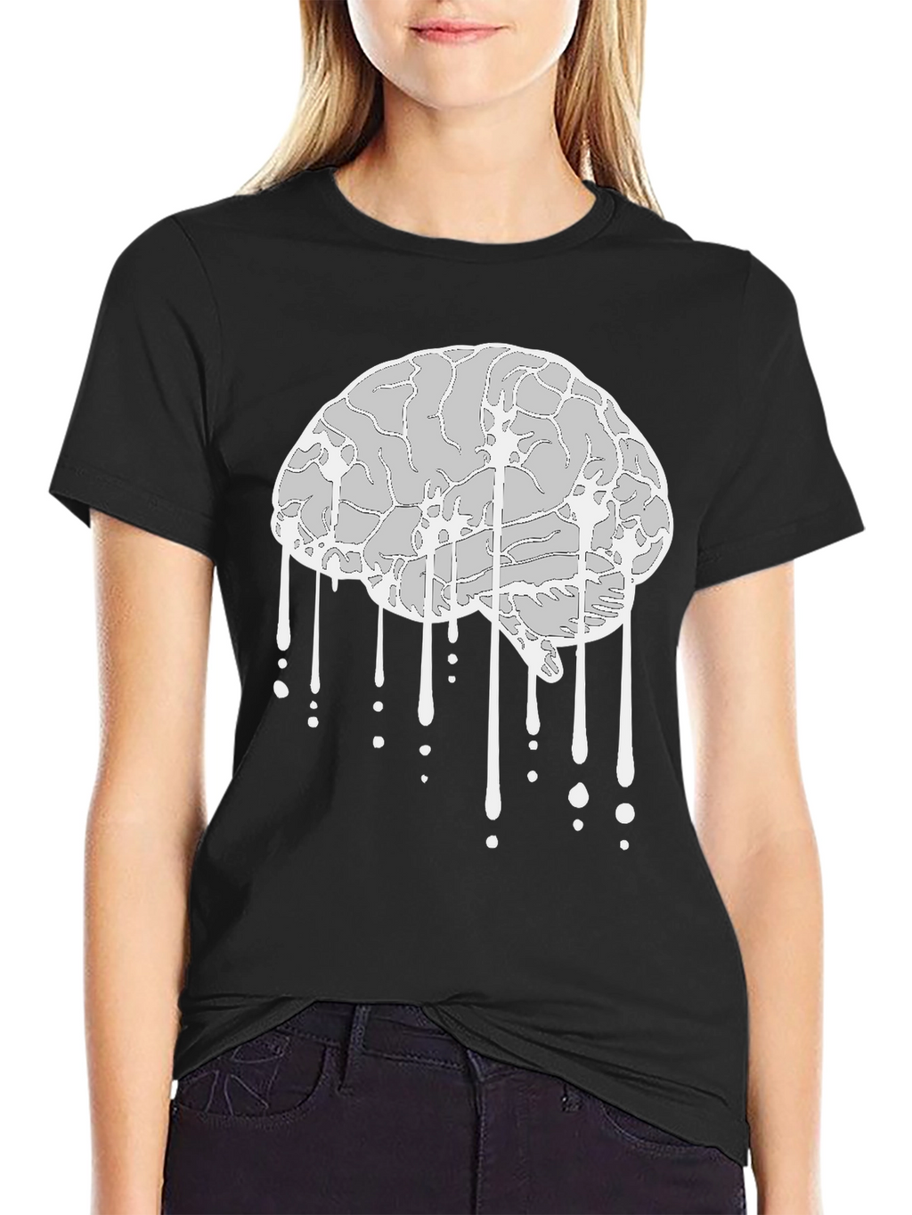 Brain Drip Graphic Tee - Stylish Cotton T-Shirt
