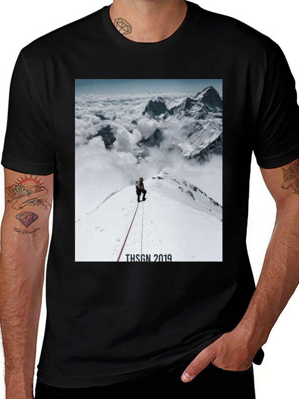 Mountain Climber Graphic T-Shirt - Black