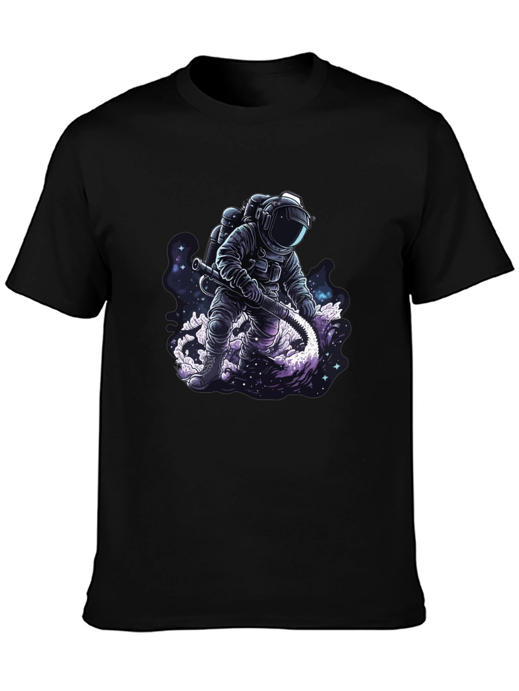 Astronaut Space Hose Black T-Shirt