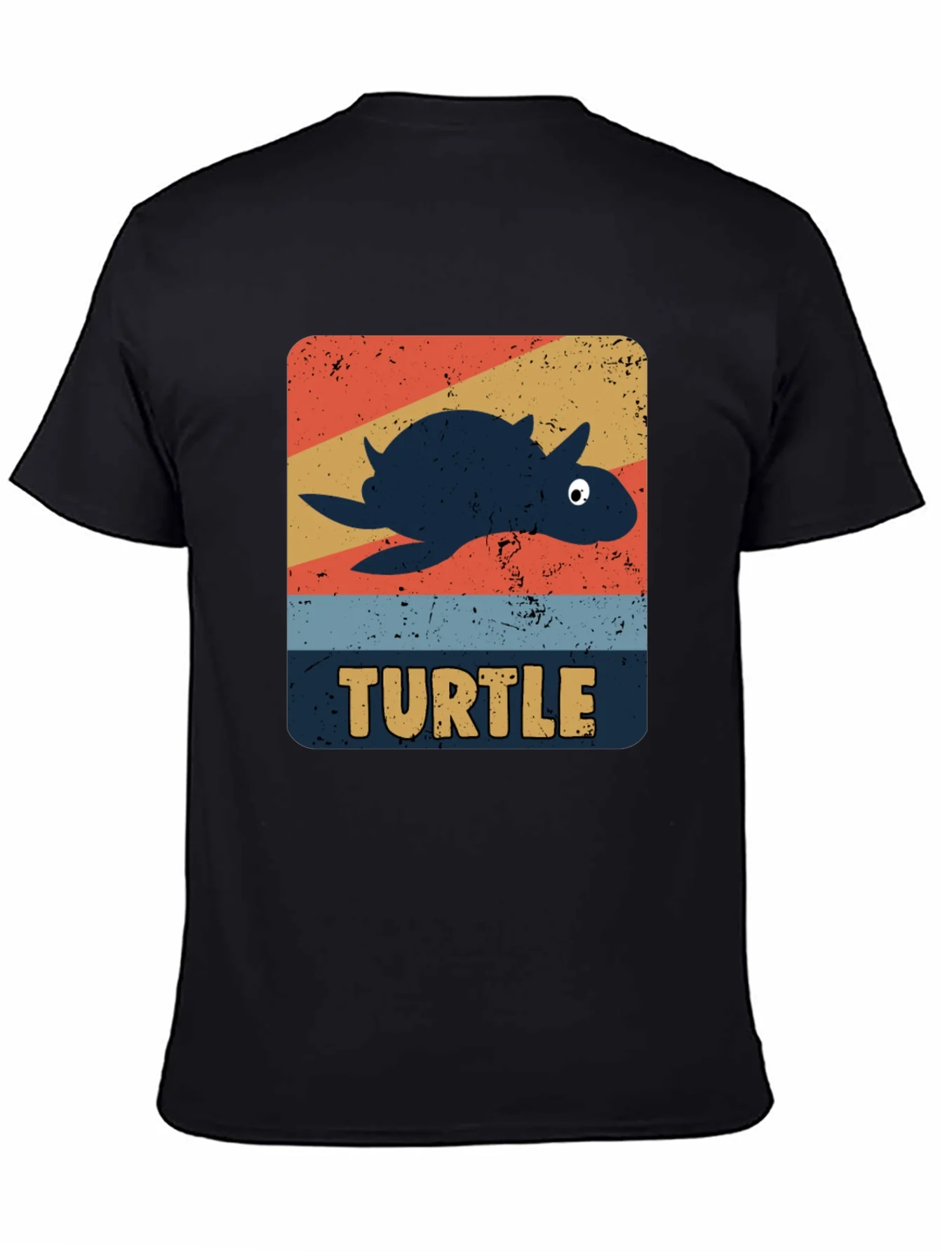 Retro Turtle Graphic Tee - Novelty Animal T-Shirt